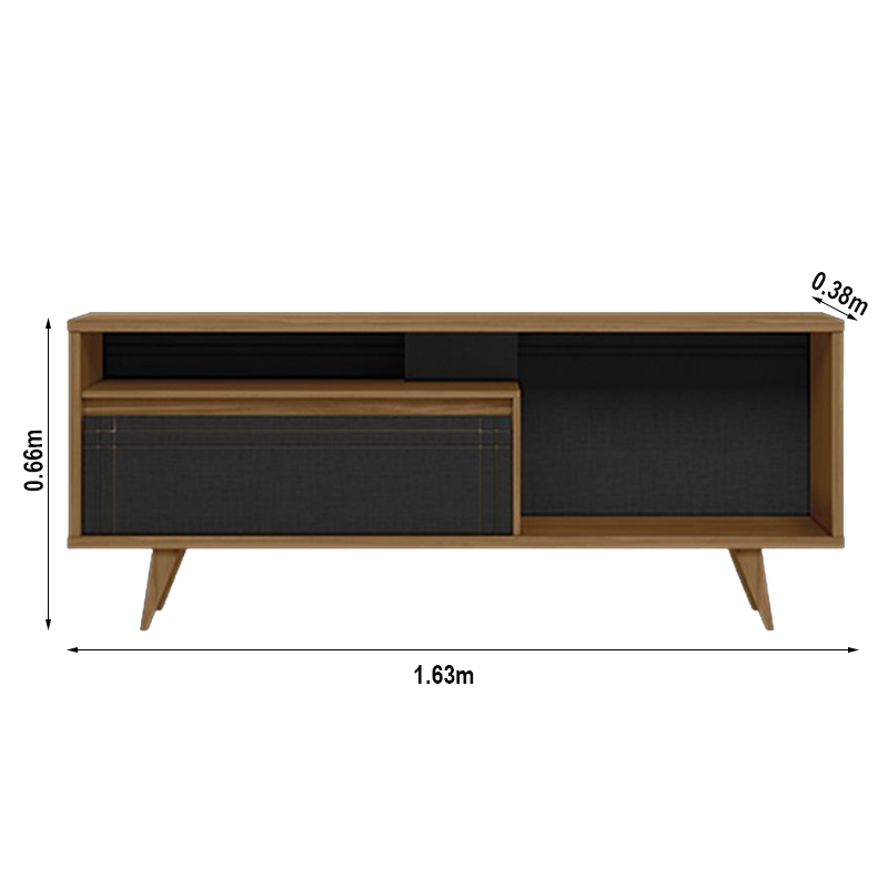 Rack Bancada NT 1315 Larg. 1.63m Freijó/Preto - Notável - Imagem 3