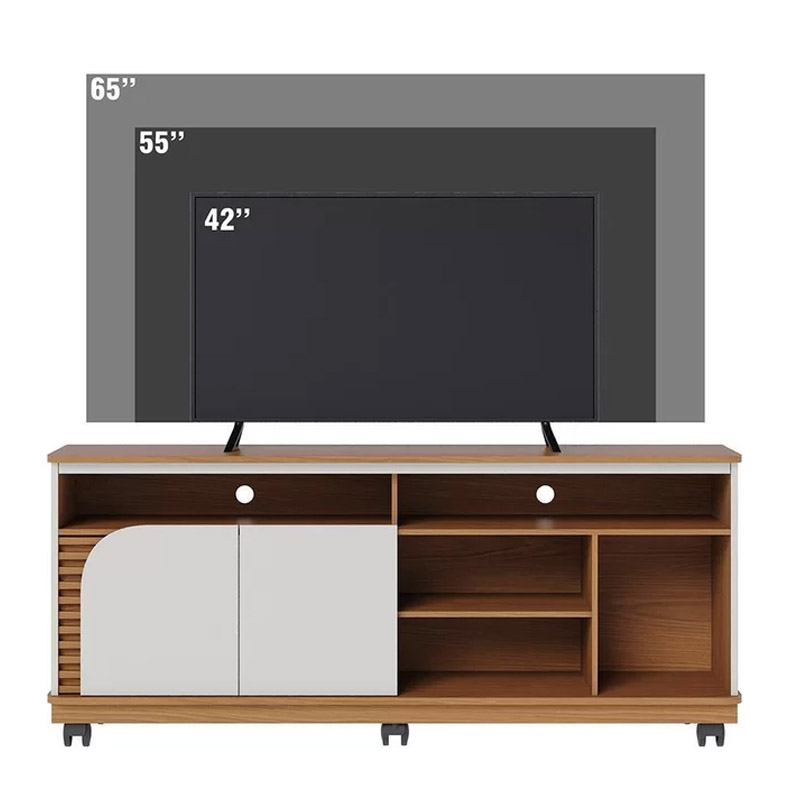 Rack Bancada Jurerê Larg. 1.50m Freijó/Off White Colibri - Imagem 6