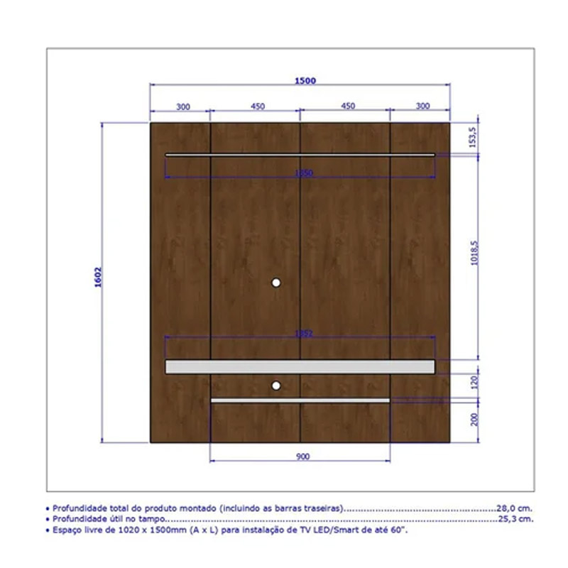 Painel Leme Larg. 1.50m Impressão Ripada 3D Ripado/Off White Bechara - Imagem 2