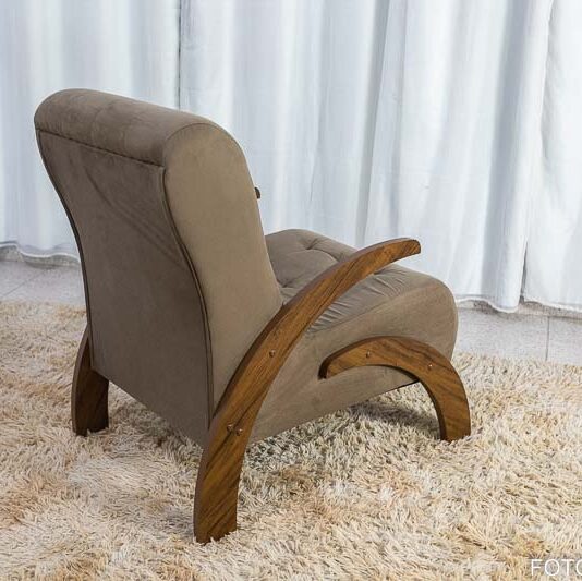 Poltrona Martha Imbuia Veludo Tabaco - Viero - Imagem 3