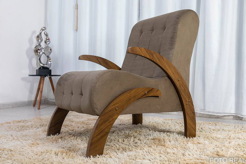 Poltrona Martha Imbuia Veludo Tabaco - Viero - Imagem 4