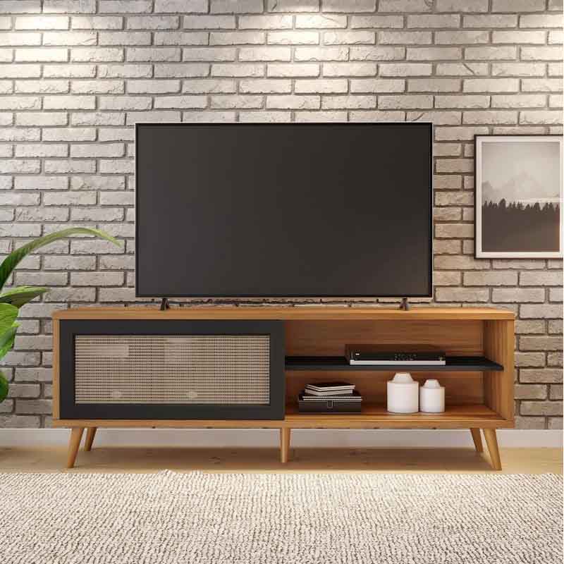 Rack Bancada NT 1175 Larg.1.63m para TV até 60 Polegadas Freijó/Preto Notável