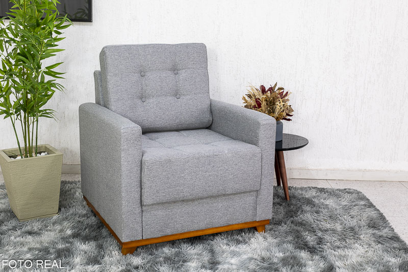 Poltrona Áustria Linho Cinza A59 - Imagem 2