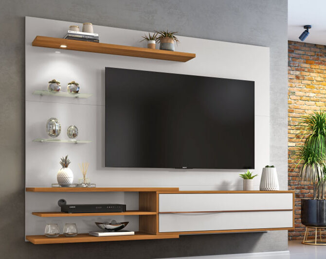 Painel NT 1115 TV até 60 Polegadas Off White/Frejó Notável