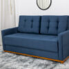Sofá 3 lugares Living Áustria 1.70m Veludo Azul A16
