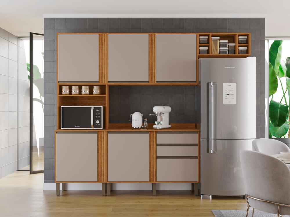 Cozinha Completa Pérola 4 Peças - Cinamomo/Off White