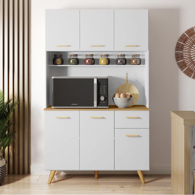 Kit Cozinha Lívia 6 Portas 1 Gaveta Larg. 1.10m Branco Poliman