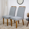2 Cadeiras Anne Linho Cinza 307B Madeira Maciça HR Movelaria