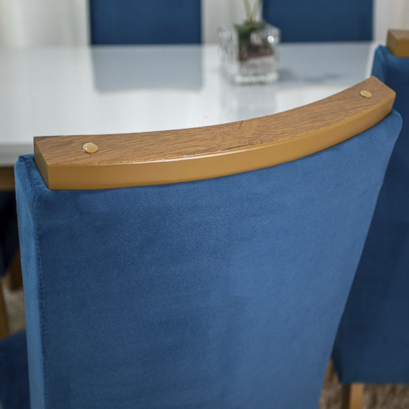 2 Cadeiras Lunara Veludo Azul Rufato - Imagem 4