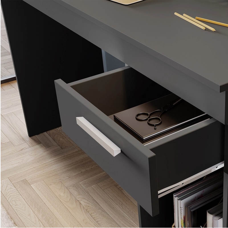 Mesa Office NT 2070 Larg. 1.08m Preto Notável - Imagem 3