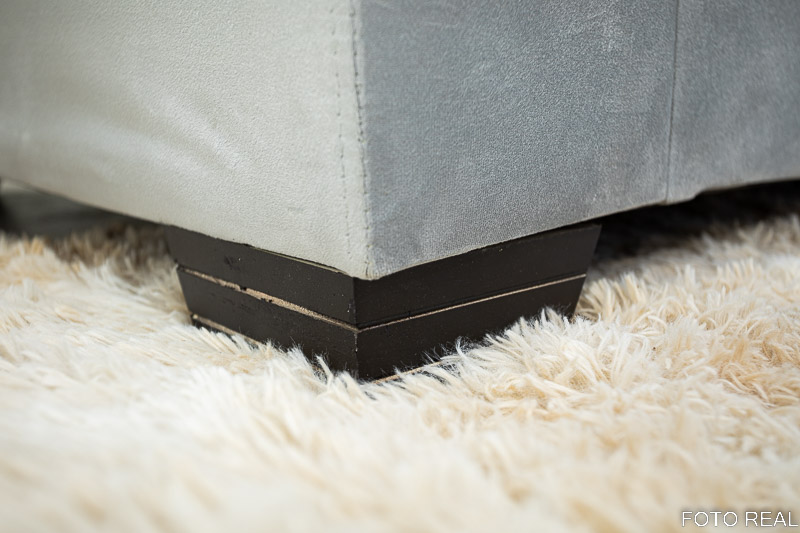 Sofá 3 e 2 lugares França com Puff Veludo Cinza A38 - Imagem 9