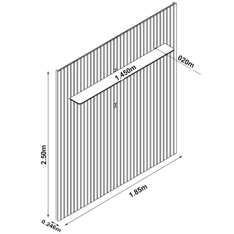 Painel Nobre Larg. 1.85m + Rack Requinte Larg. 1.72m C/LED Naturale/Off Gelius - Imagem 9