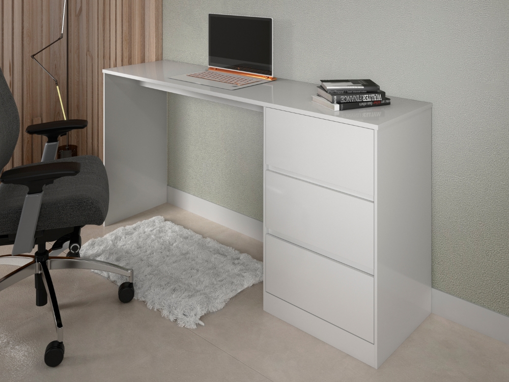 Escrivaninha Júlia 3 Gavetas Branco