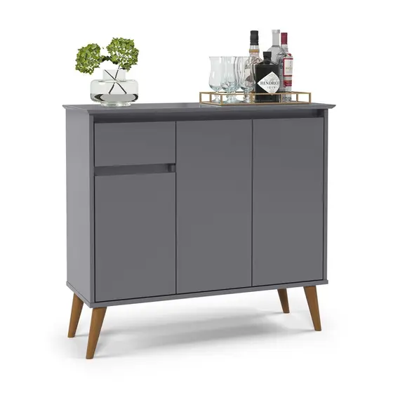 Aparador Veneza 3P1G Cinza EJ Moveis - Imagem 4