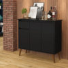 Aparador Veneza 3P1G Preto EJ Moveis