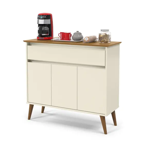 Aparador Zeus 3P1G Off White.Freijo EJ - Imagem 4