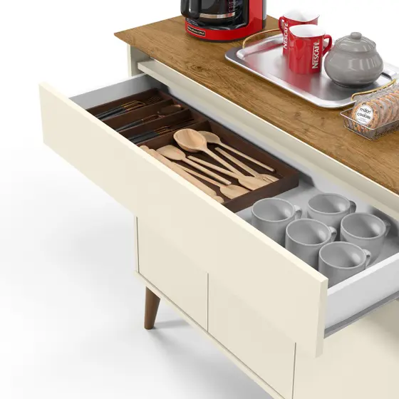 Aparador Zeus 3P1G Off White.Freijo EJ - Imagem 3