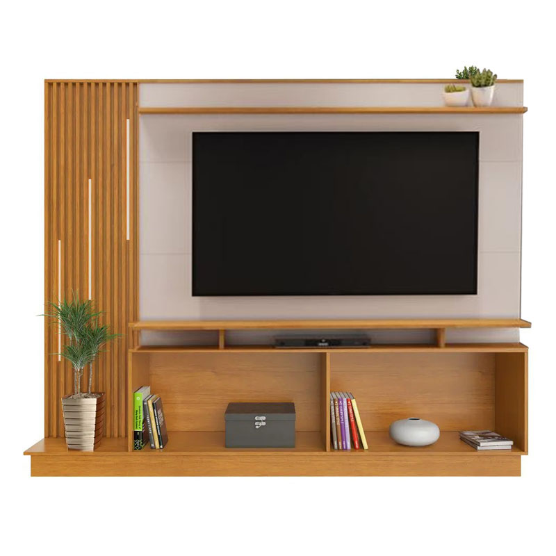 Home Ripado com LED Absoluto TV até 65 Polegadas Cinamomo/Off White JCM - Imagem 3