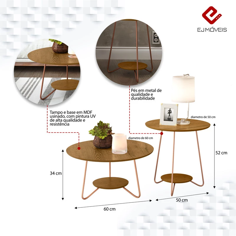 Jogo de Mesa Liz Freijo EJ Moveis - Imagem 3