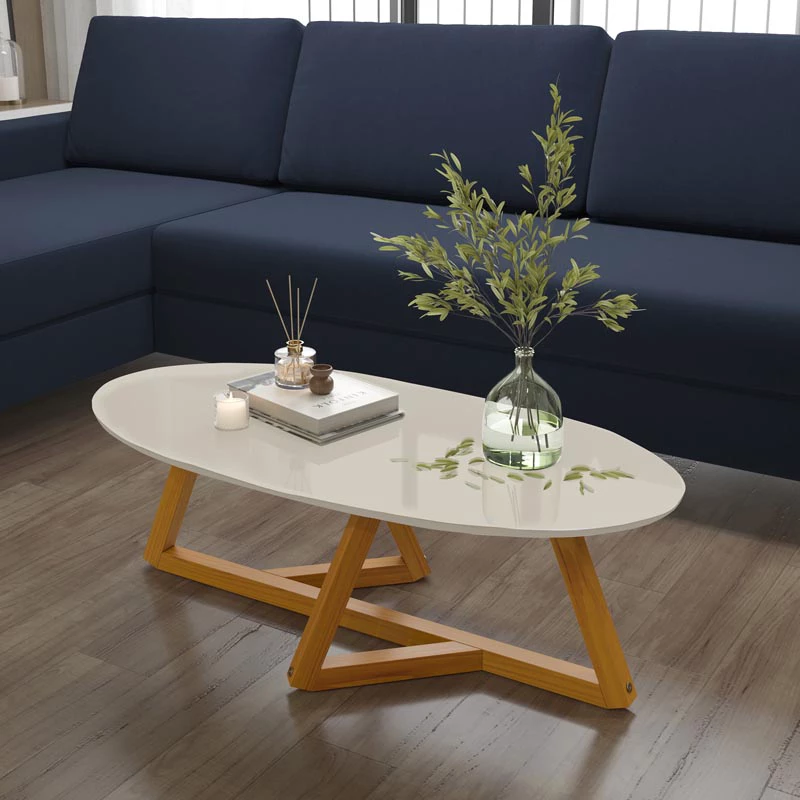 Mesa de Centro Classic Off White/Nature Tebarrot