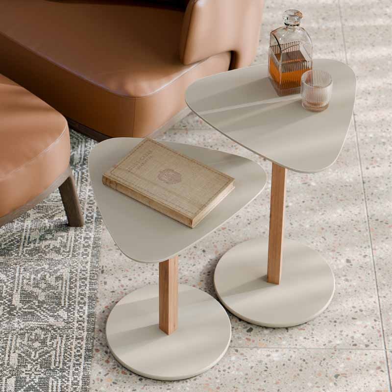 Conjunto Mezanino Paris Mesa de Apoio + Mesa Lateral Off White/Nature Tebarrot - Imagem 2