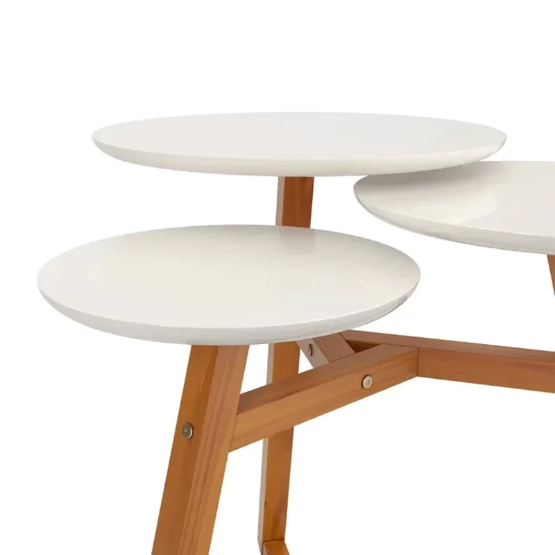 Mesa Lateral Classic Off White/Nature Tebarrot - Imagem 5