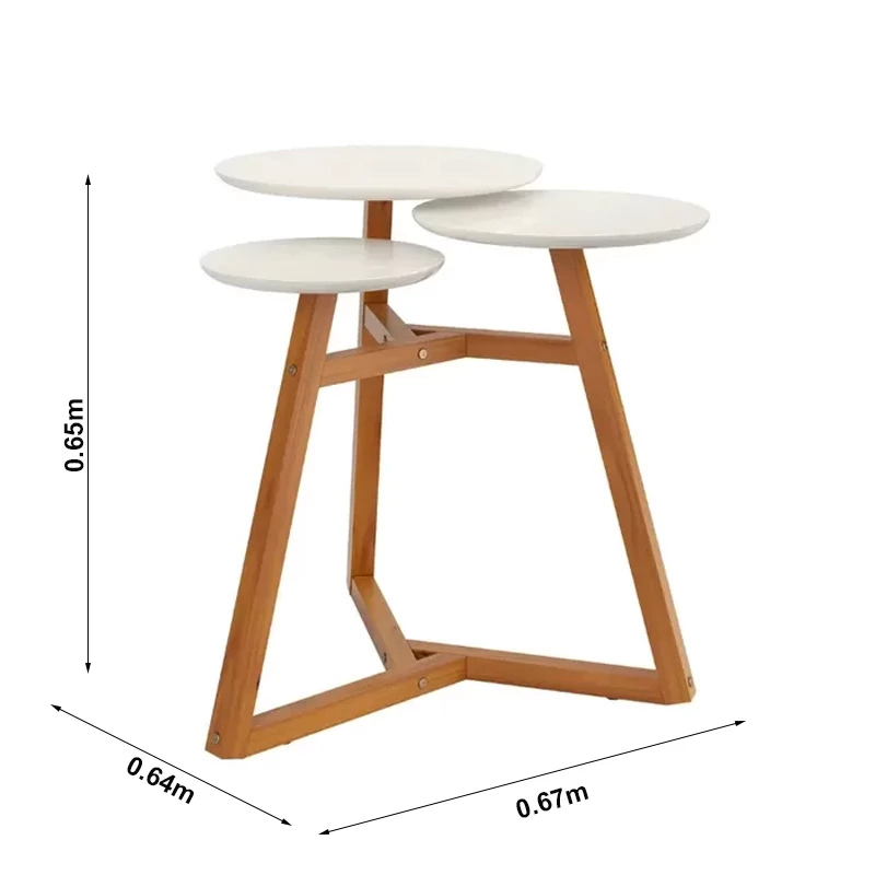 Mesa Lateral Classic Off White/Nature Tebarrot - Imagem 2