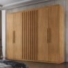 Roupeiro Cairo Ripado 6 Portas 100% MDF Larg. 1.80m Nature Rufato