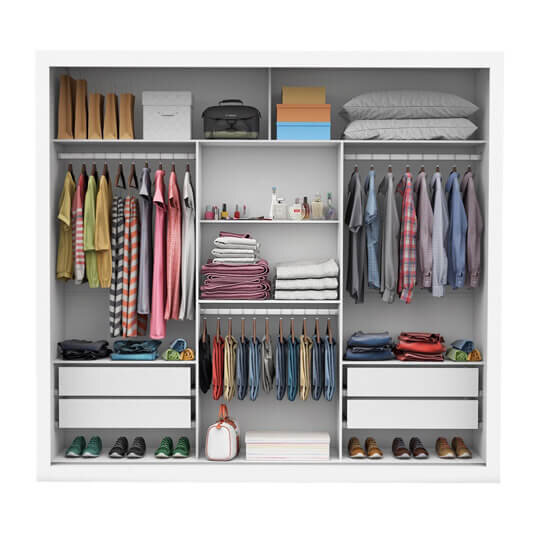 Roupeiro 3 Portas com Espelho Master Branco Carioca - Imagem 3