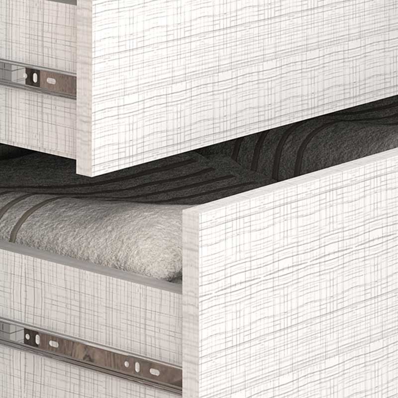 Roupeiro Heloisa c/Espelho 2 Portas 3 Gavetas 100% MDF Larg. 1.80m Nature/Off ACP - Imagem 4