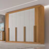 Roupeiro Daymond 8 Portas Ripado 100% MDF Cinamomo/Off White D'Doro