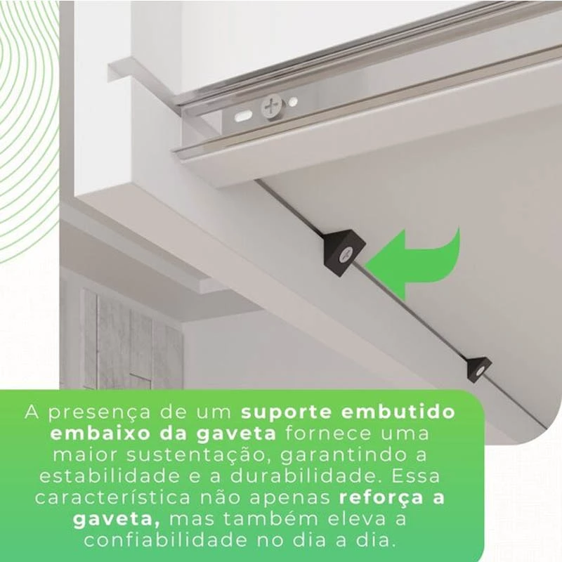 Roupeiro Estrela 6 Portas 2 Gavetas Branco Larg. 1.50m Sallêto Pés Grátis - Imagem 4