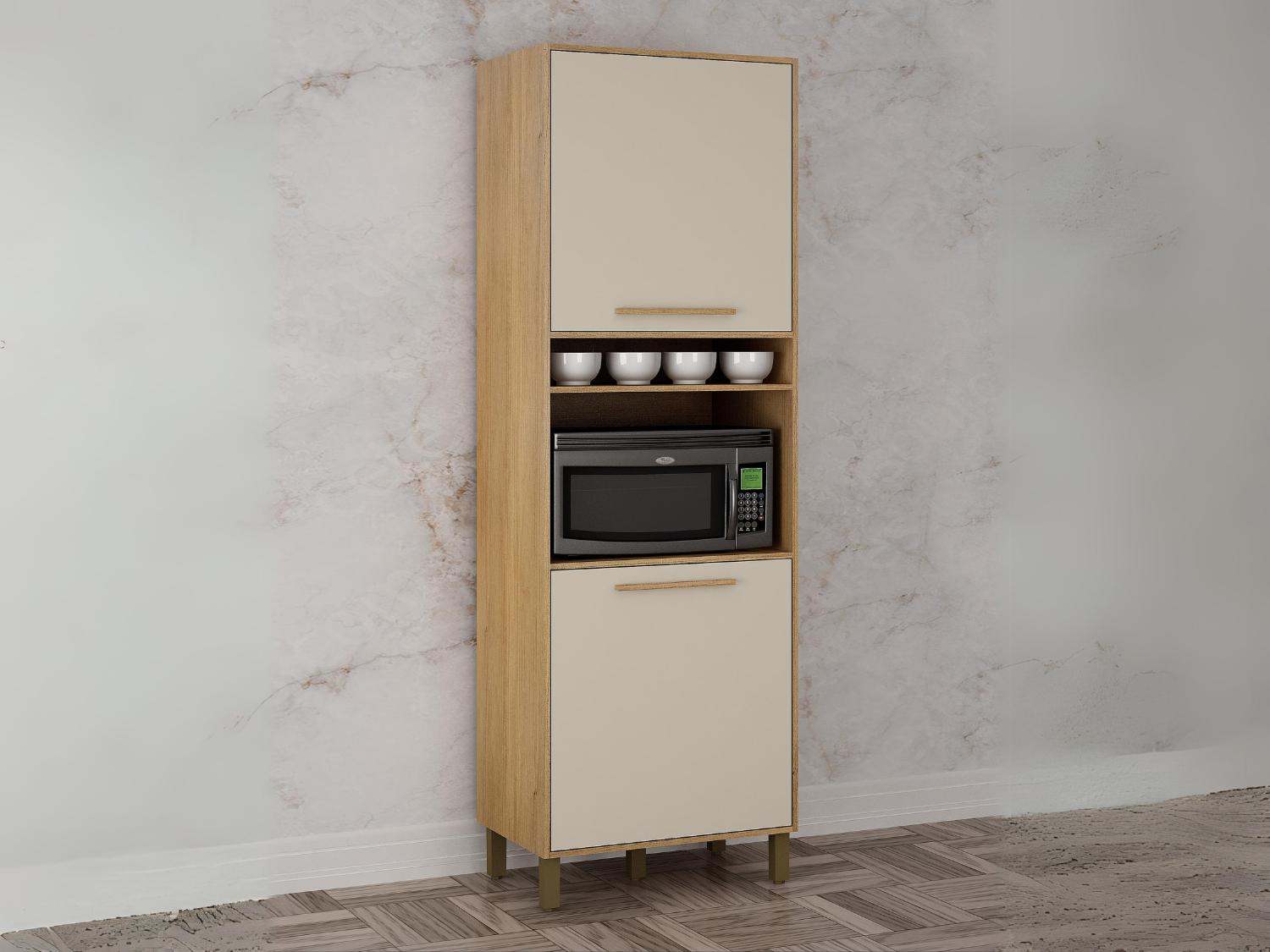 Cozinha Completa Salvador 5 peças Larg. 2.65m Cinamomo/Off White - Imagem 3