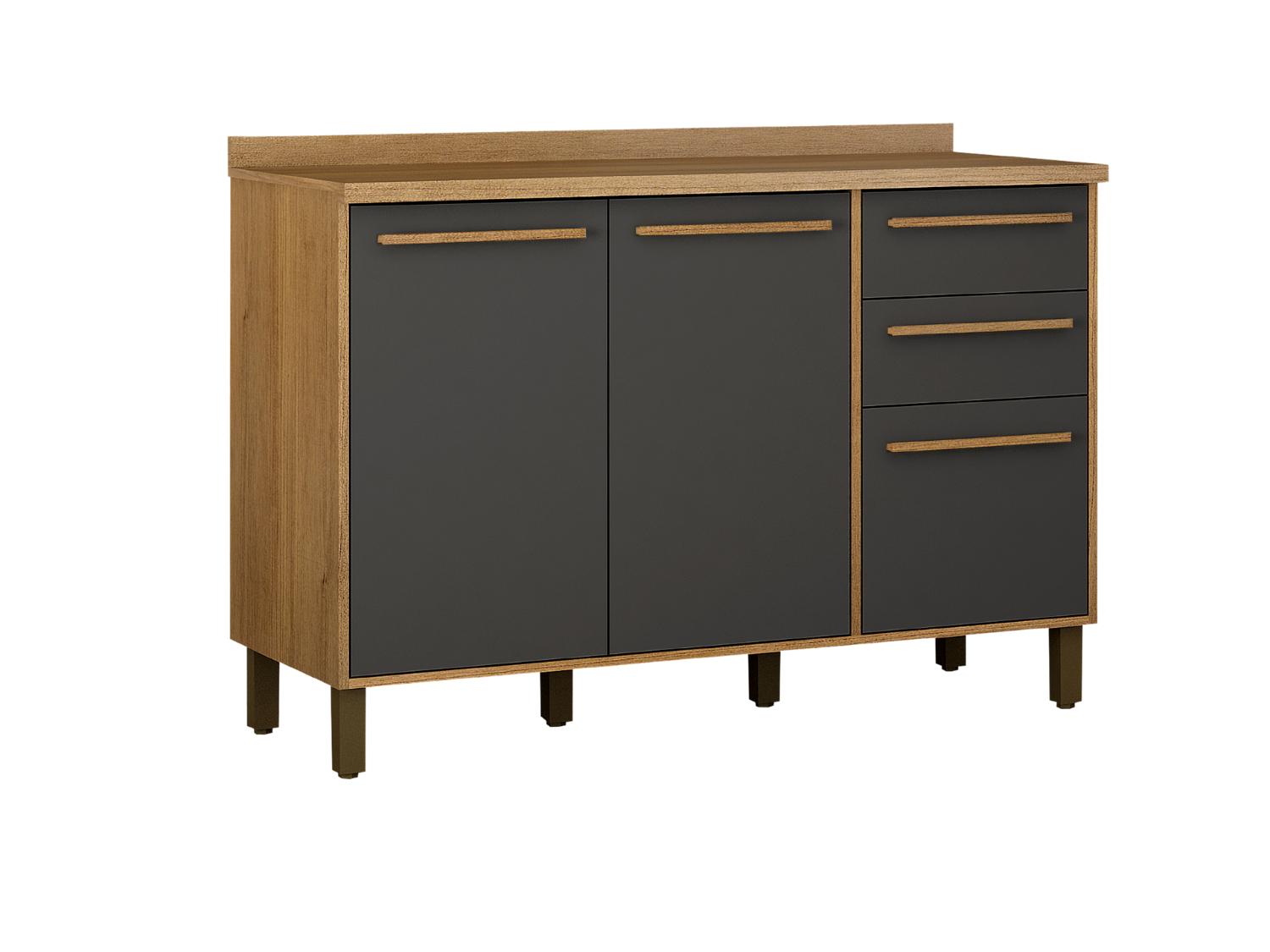 Cozinha Completa Salvador 5 peças Larg. 2.65m Cinamomo/Grafite - Imagem 4