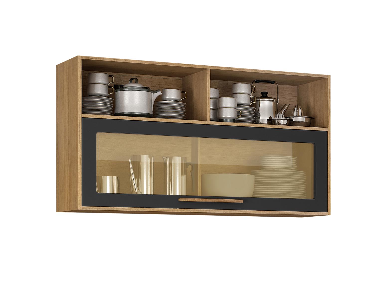 Cozinha Completa Salvador 5 peças Larg. 2.65m Cinamomo/Grafite - Imagem 5