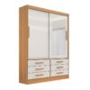 Guarda Roupa Meridian 2 portas e 6 gavetas Larg. 1.35m Cinamomo/Off white