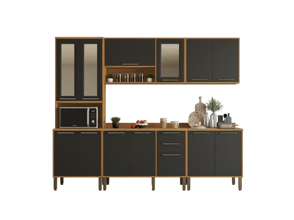 Cozinha Completa Paris 5 peças Cinamomo/Grafite - Imagem 3
