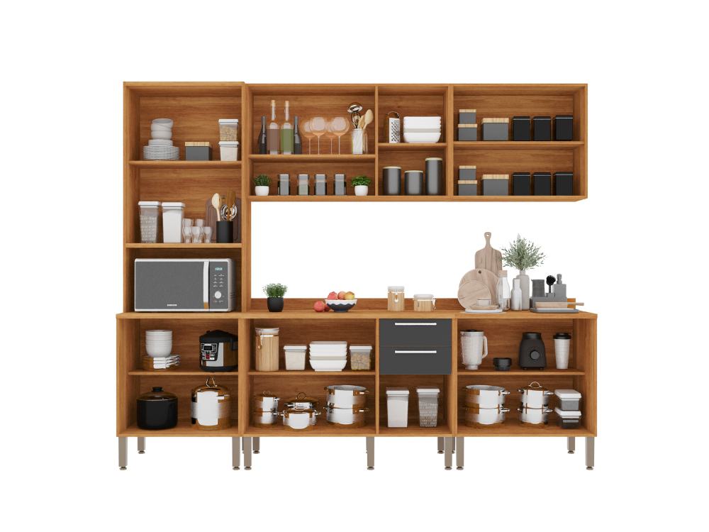 Cozinha Completa Paris 5 peças Cinamomo/Grafite - Imagem 2