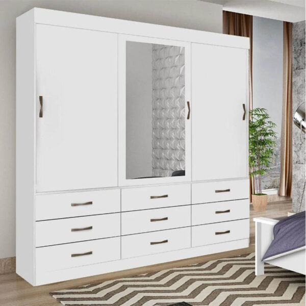 Roupeiro 3 Portas Turim Branco Larg. 2.11m Bianchi