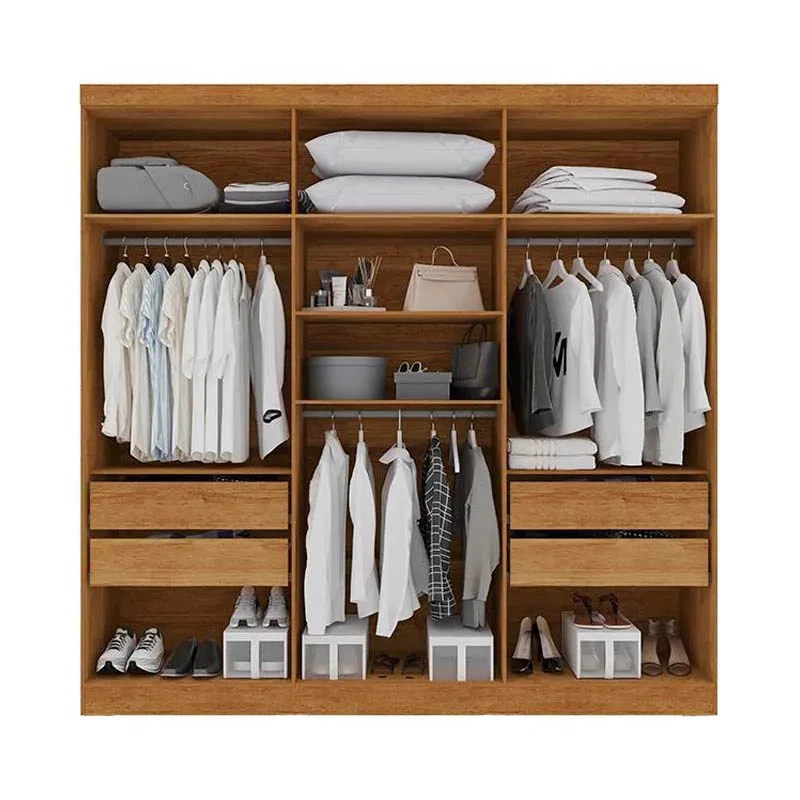 Roupeiro Coliseu 6 Portas 4 Gavetas larg. 2.20m Cinamomo/Off White Sallêto - Imagem 2