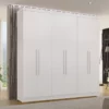 Roupeiro Coliseu 6 Portas 4 Gavetas larg. 2.20m Branco Sallêto