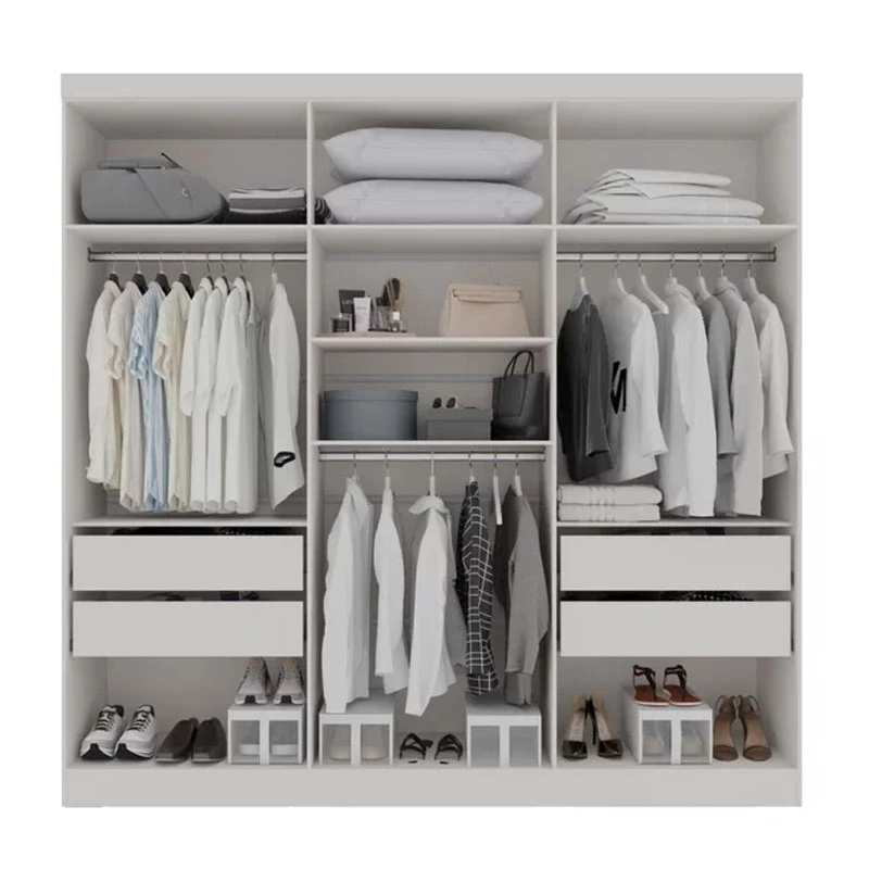 Roupeiro Coliseu 6 Portas 4 Gavetas larg. 2.20m Branco Sallêto - Imagem 2