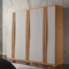 Roupeiro Grécia 6 Portas 100% MDF c/Pés Larg. 1.80m Nature/Off White Rufato