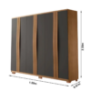 Roupeiro Grécia 6 Portas 100% MDF c/Pés Larg. 1.80m Nature/Grafite Rufato