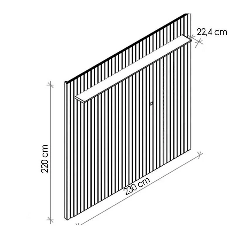 Painel Maragogi Ripado 100% MDF Larg. 2.30m Cinamomo + Rack Bancada Holanda Ripado 100% MDF larg. 2.05m Sálvia/Cinamomo - Imagem 5