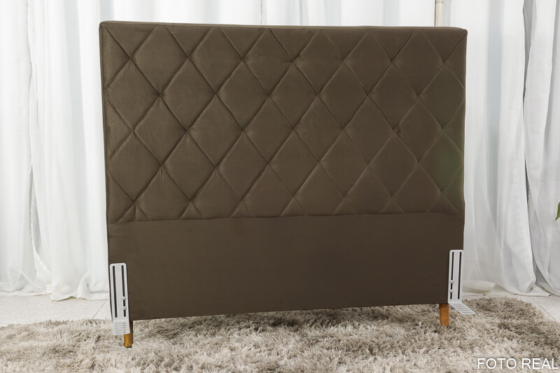 Cabeceira Casal Paris Sued Marrom Larg. 1.40m