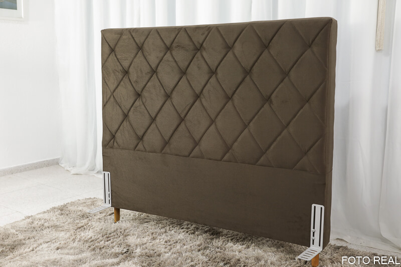 Cabeceira Casal Paris Sued Marrom Larg. 1.40m - Imagem 2