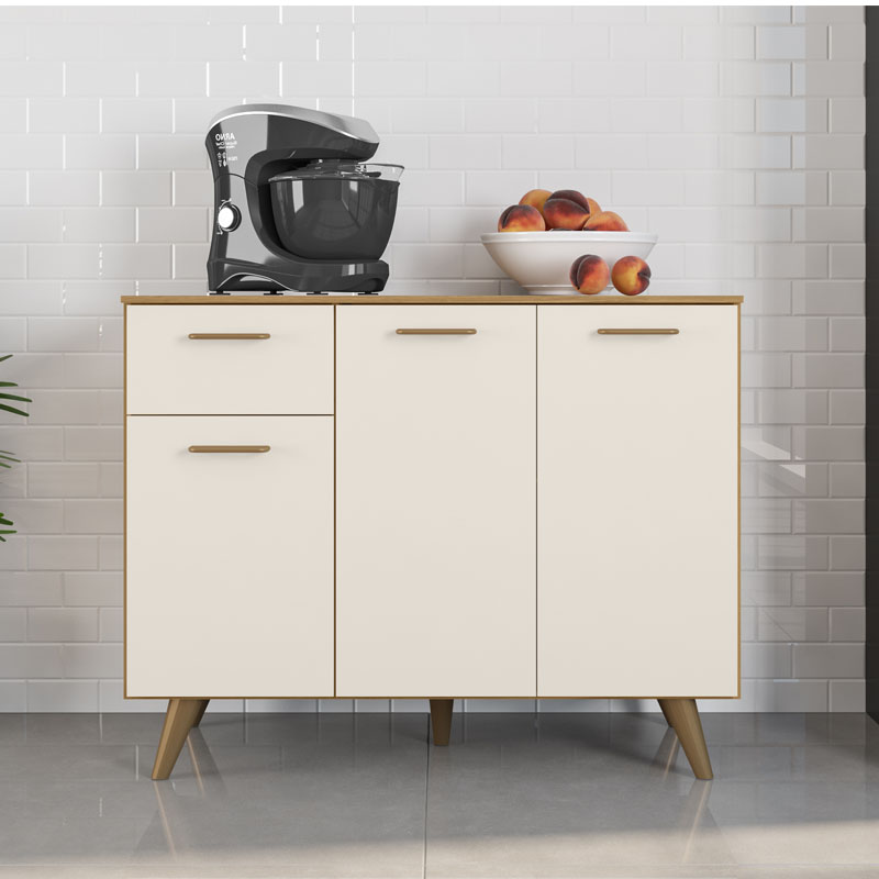 Balcão Cozinha Olinda Larg. 1.05m Freijó/Off Poliman