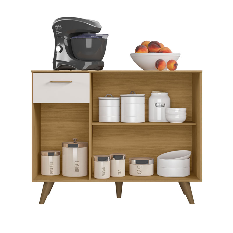 Balcão Cozinha Olinda Larg. 1.05m Freijó/Off Poliman - Imagem 2