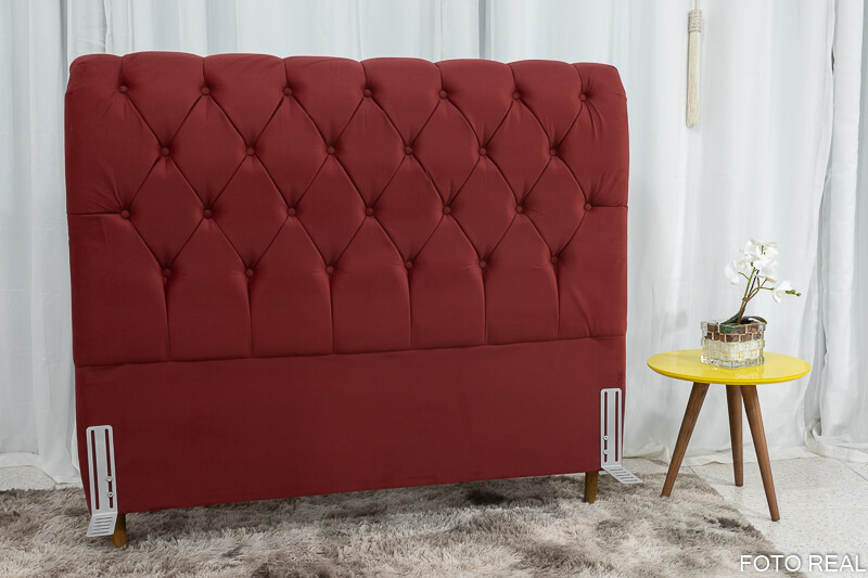 Cabeceira Casal Lavínia Sued Bordô Largura 1.40m